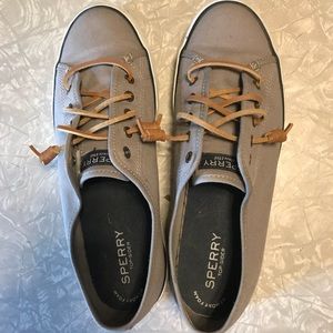 Sperry Top-Siders. Grey in color.